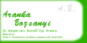 aranka bozsanyi business card